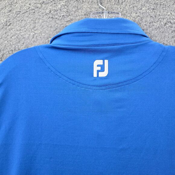 FootJoy Men's Blue Striped Casual Golf Performance Polo Shirt Size XL LOGO - Picture 10 of 13